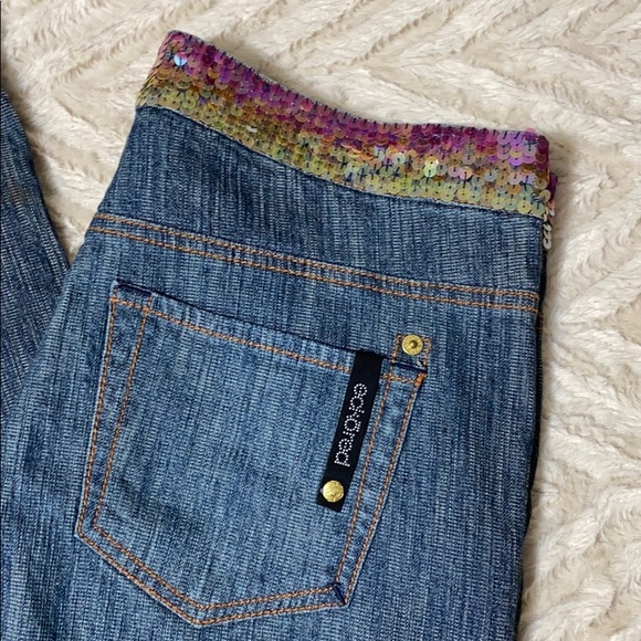 Eckered Sequin Waist Jeans Size 13 - Picture 9 of 10